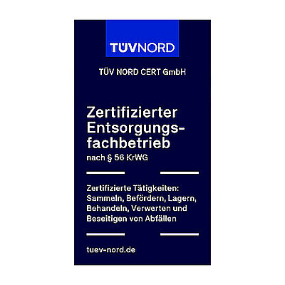 Certification seal of TÜV NORD CERT GmbH