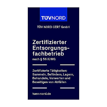 Zertifizierungssiegel der TÜV NORD CERT GmbH